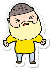 sticker of a cartoon man with beard