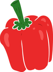 flat color style cartoon fresh organic pepper