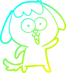 Obraz premium cold gradient line drawing cute cartoon dog
