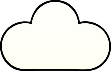 gradient shaded cartoon white cloud