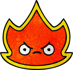retro grunge texture cartoon fire