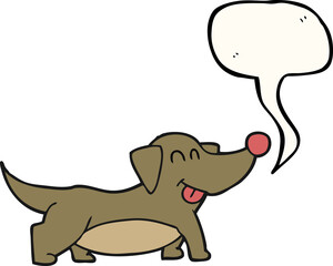 speech bubble cartoon happy little dog