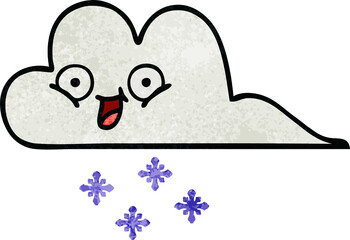 retro grunge texture cartoon snow cloud