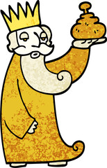 one of the three wise men grunge textured illustration cartoon