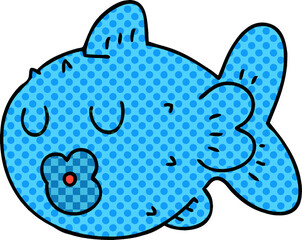 quirky comic book style cartoon fish