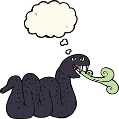 cartoon snake with thought bubble