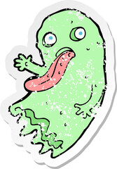 retro distressed sticker of a gross cartoon ghost