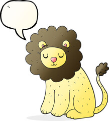 speech bubble cartoon cute lion