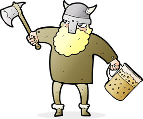 cartoon drunk viking