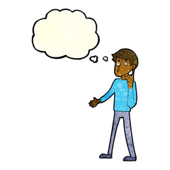 cartoon man asking question with thought bubble