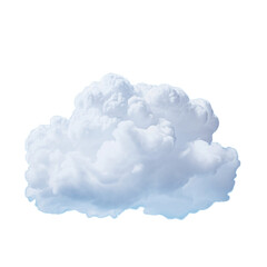 3D Render of a Fluffy White Cumulus Cloud on a Transparent Background