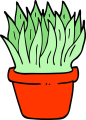 hand drawn doodle style cartoon house plant
