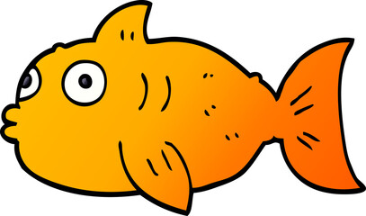 cartoon doodle surprised fish