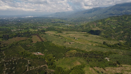 Fototapeta na wymiar aerial photos of Colombia, landscapes, farms and urban areas
