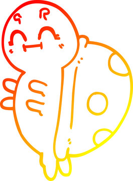 recommend clip art: warm gradient line drawing cute cartoon ladybug