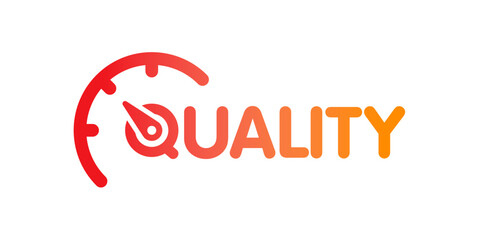 Fototapeta na wymiar quality and speedometer concept. quality logo. quality and indication