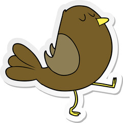 distressed sticker of a Cartoon Bird