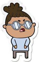 sticker of a cartoon annoyed woman