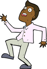 cartoon man panicking