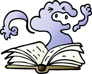 vector gradient illustration cartoon spell book