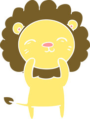 flat color style cartoon lion