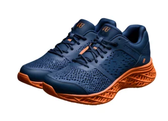 Foto op Canvas A blue and orange athletic shoe. isolated on transparent background © Alexander