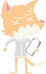 flat color style cartoon dead fox