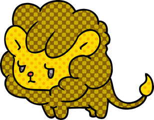 cartoon kawaii cute lion cub