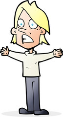 cartoon frightened man