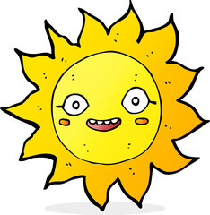 cartoon happy sun