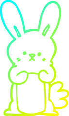 cold gradient line drawing cartoon bunny rabbit