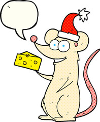 comic book speech bubble cartoon christmas mouse