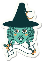 half orc witch character face sticker