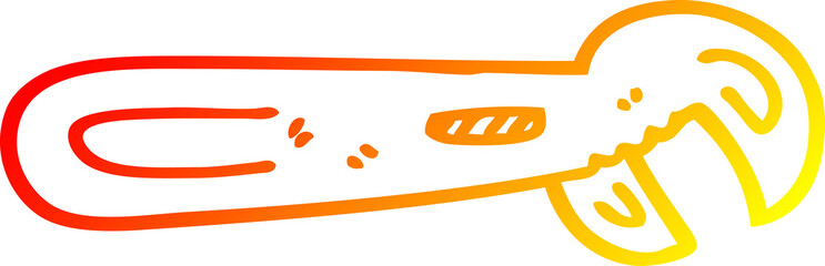 warm gradient line drawing cartoon adjustable spanner