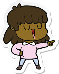 sticker of a cartoon woman
