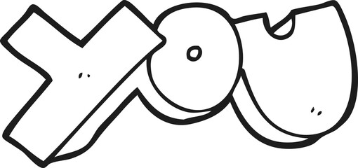black and white cartoon you symbol