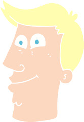 flat color illustration of a cartoon male face