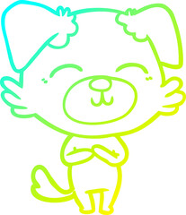 cold gradient line drawing cartoon dog