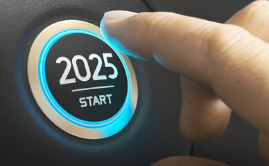 Year 2025 Start, Two Thousand and Twenty Five Concept.