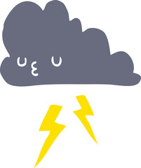 flat color style cartoon storm cloud