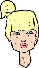 cartoon female head