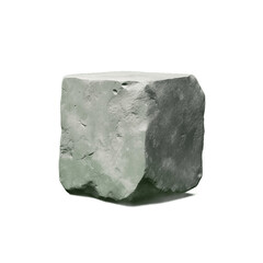 Isolated cut stone boulder on a transparent background