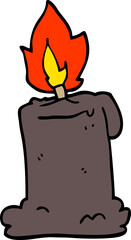 cartoon doodle burning candle