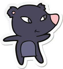 sticker of a cute cartoon bear