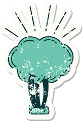 grunge sticker of tattoo style tree