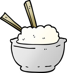cartoon doodle bowl of rice