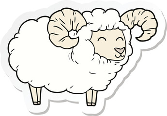 sticker of a cartoon ram