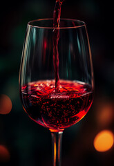 Pouring of a red wine