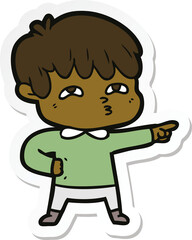 sticker of a cartoon man confused