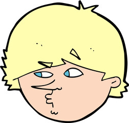 cartoon suspicious man